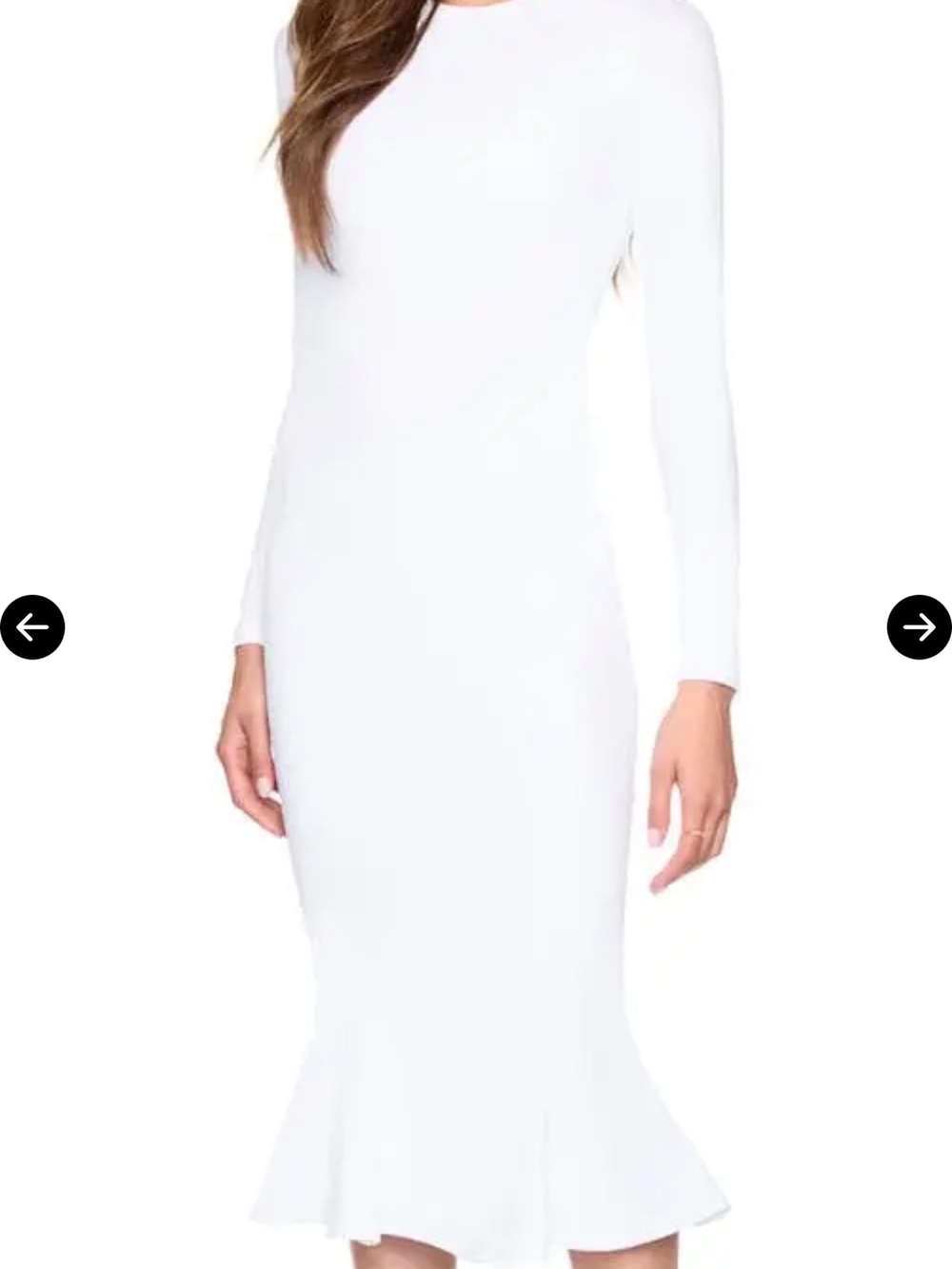 Susana Monaco White Crewneck Long Sleeve Dress